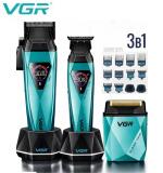 VGR طقم تصفيف شعر احترافي بشاشة LED ومشطات متعددة V-877S3