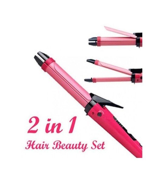 2in1 Hair Straightener & Curler - Pink